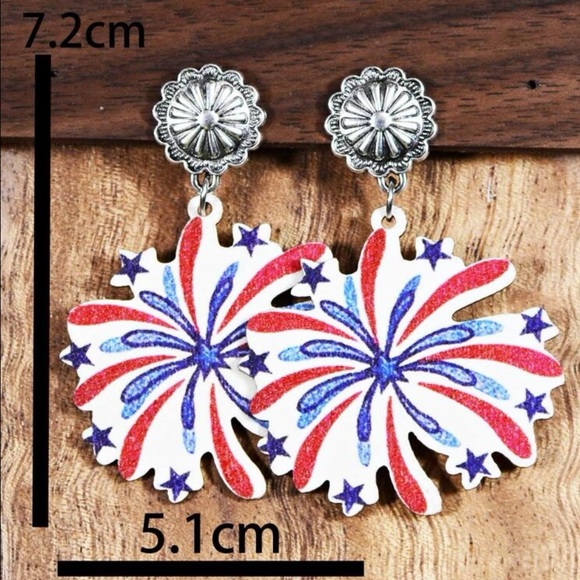 Firework Dangle Earrings - Picture 3 of 4